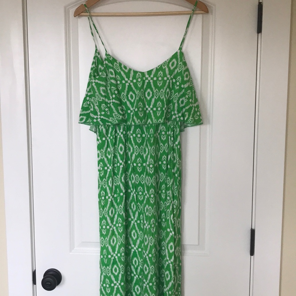 Pixi + Ivy Green Tribal Print Maxi Dress